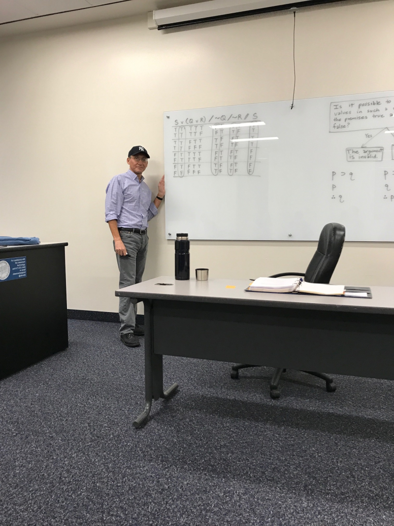 20181009 Keith Wearing Yankee Hat in Classroom 20181009 Keith Wearing Yankee Hat in Classroom