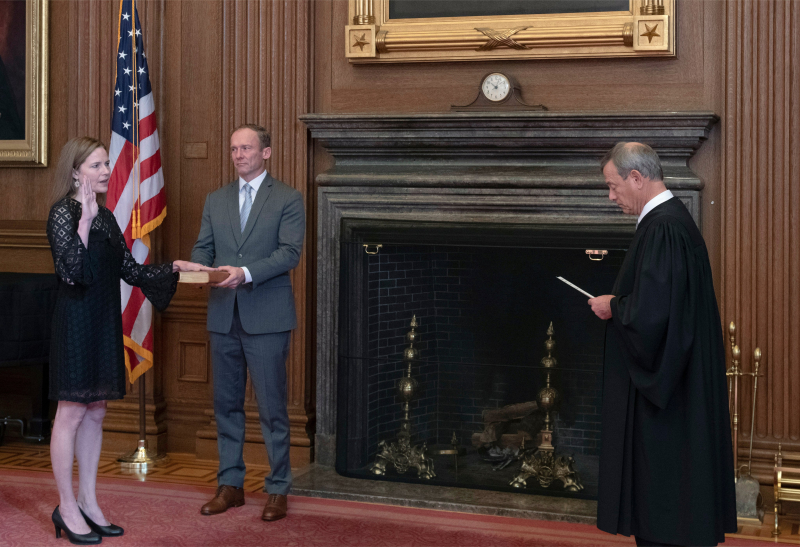 20201026 Amy Coney Barrett Being Sworn in as a Supreme Court Justice 20201026 Amy Coney Barrett Being Sworn in as a Supreme Court Justice
